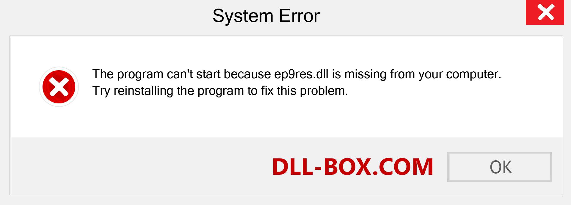  ep9res.dll file is missing?. Download for Windows 7, 8, 10 - Fix  ep9res dll Missing Error on Windows, photos, images